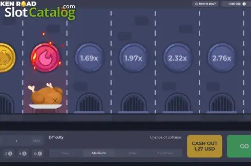 Chicken Road Screenshot 2 - verlorene Runde im Modus Medium nach Kollision